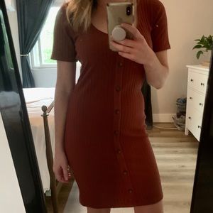 Abercrombie Ribbed Fitted Button Down Dress